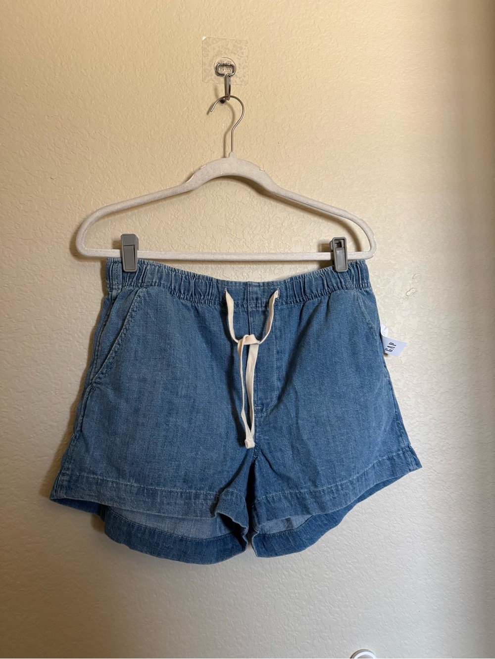 GAP Drawstring Denim Shorts Sz M Petite NEW flowy summer